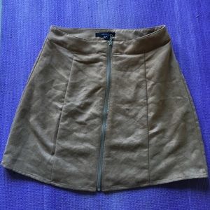 Tight suede pencil skirt